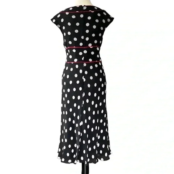 Adrianna Papell  women’s Silk Tie Front Dot Dress  Sz 8 - Picture 2 of 13